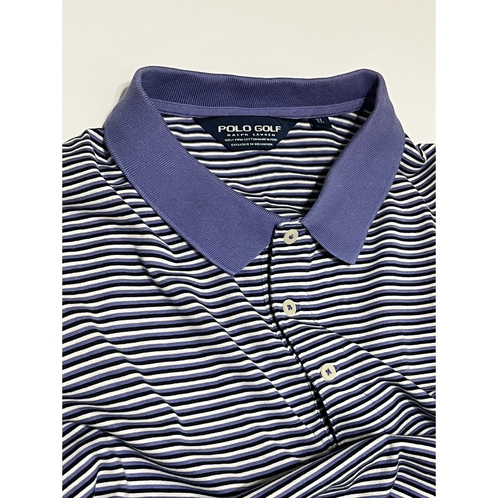 Ralph Lauren Custom Slim fit Cotton Purple & White Striped Polo NWT Size Mens L